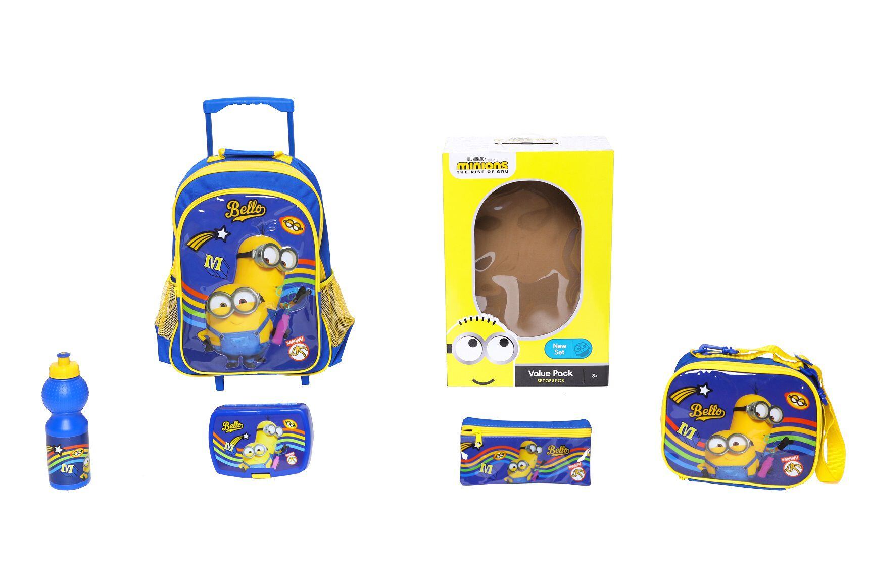 2-Pack Minions The Rise Of Gru Lunchbox And Pop-up Water Bottle