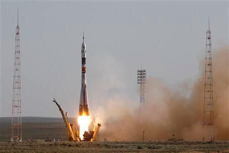 Blast-off as US and Russia team-up for space mission