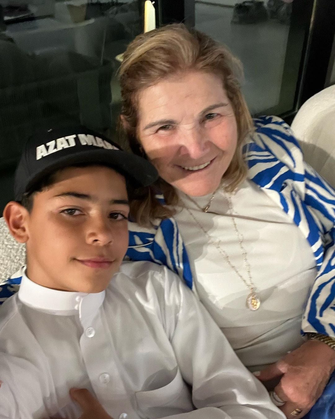 Cristiano Ronaldo's son wears thobe in selfie with grandmother