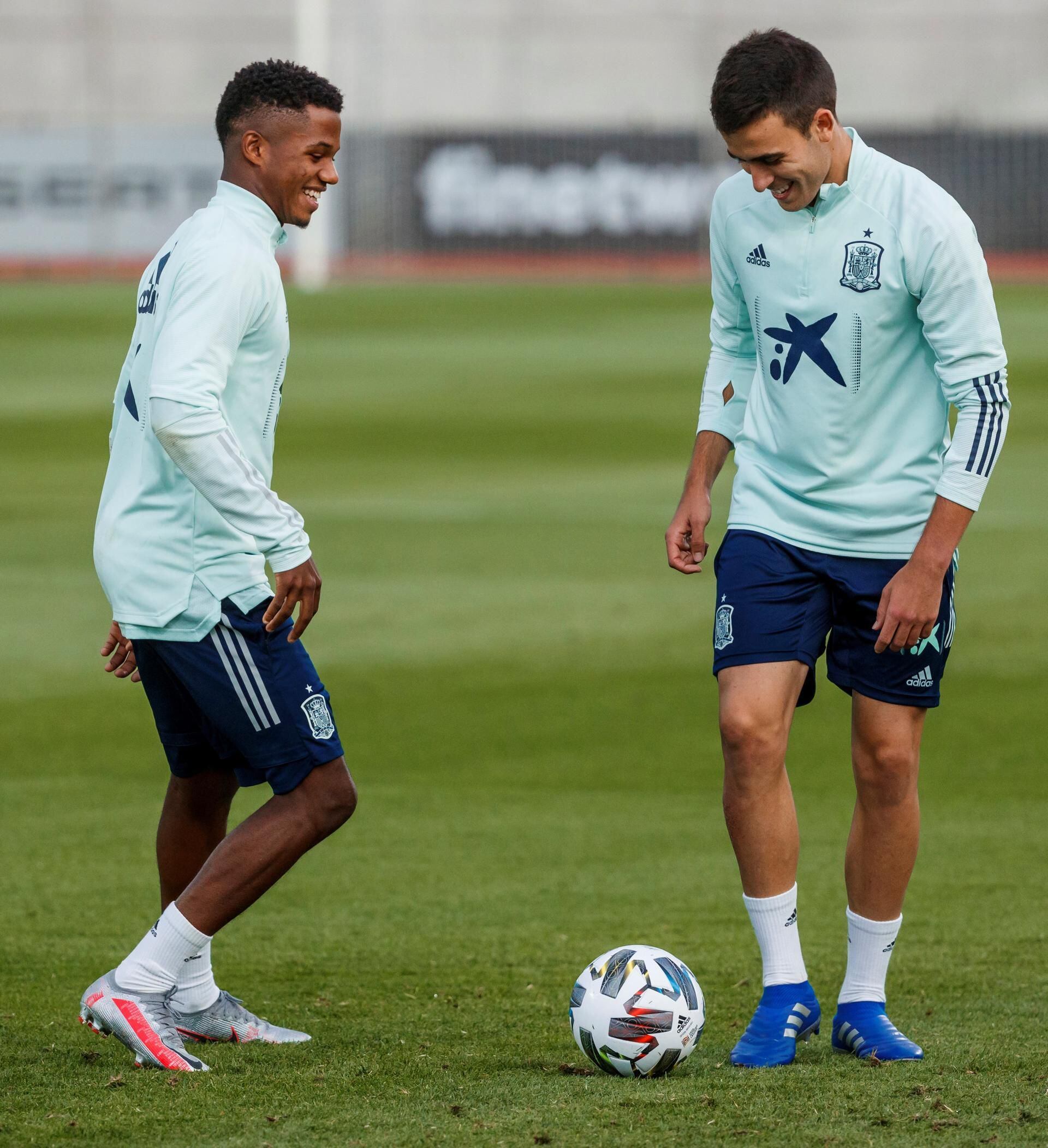 Barcelona's Ansu Fati takes part in Spain training ahead of international debut - in pictures