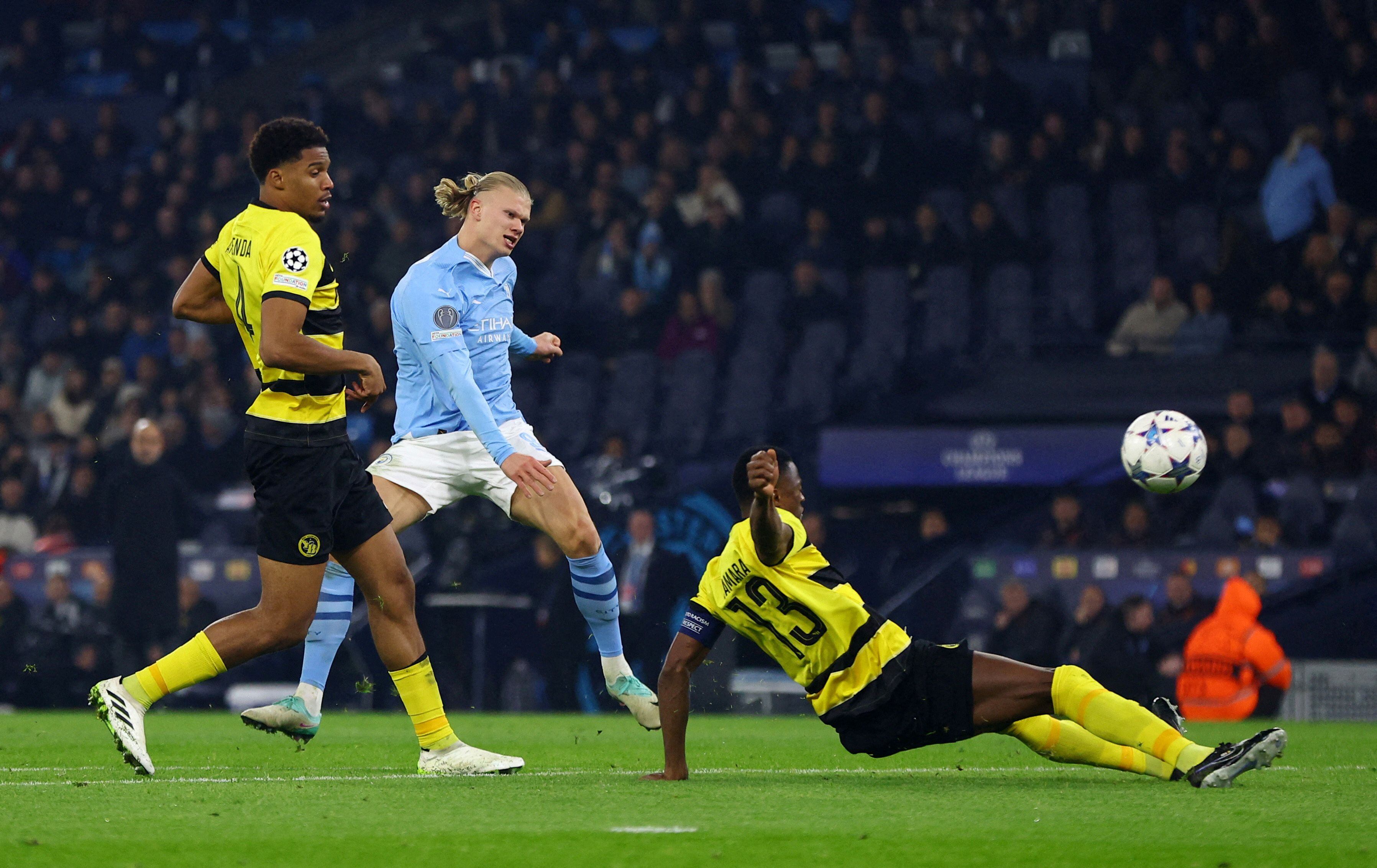 Haaland Scores Two as Man City Beats Young Boys 3-0 and Advances in Champions  League