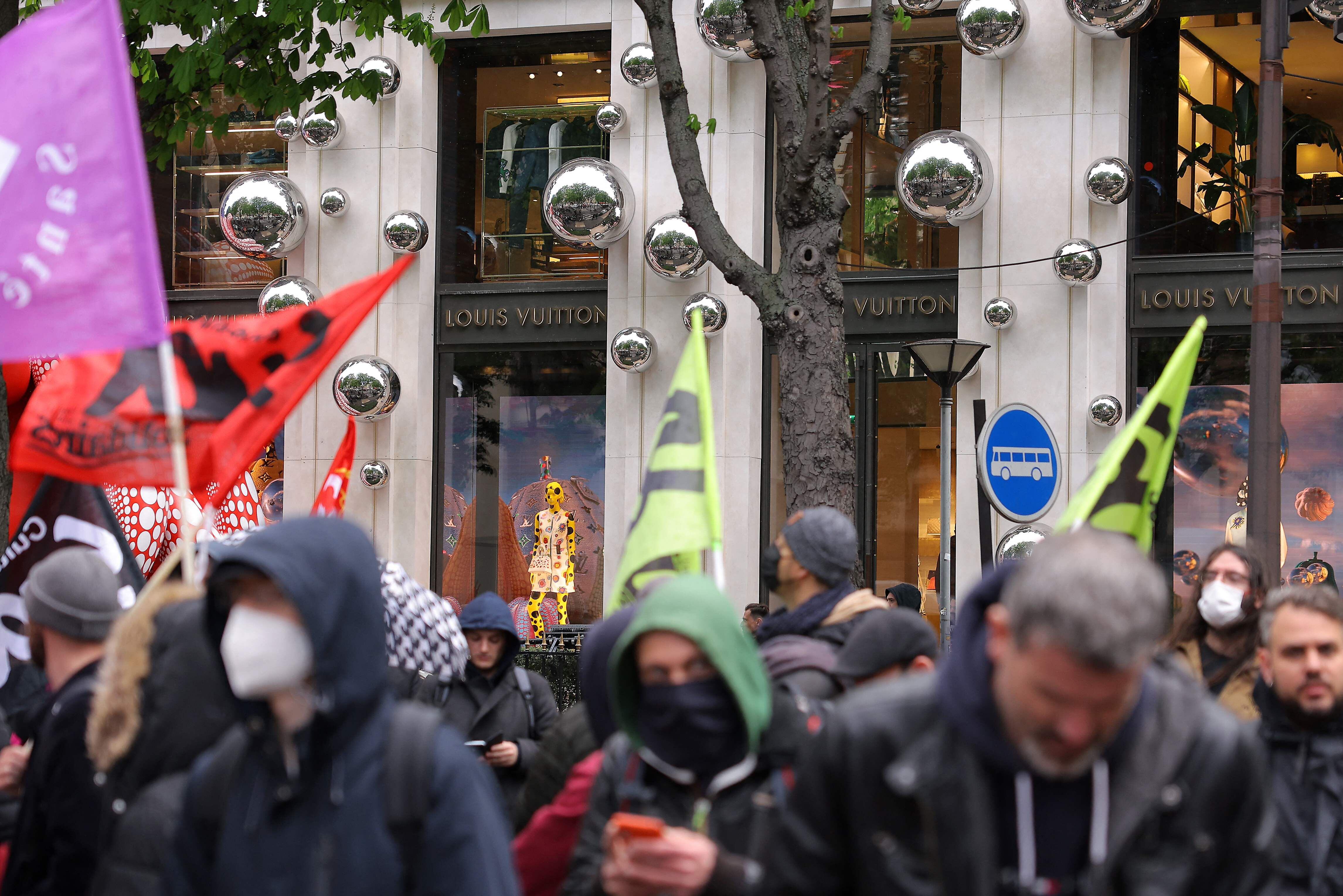 French pension protesters flood LVMH headquarters in Paris