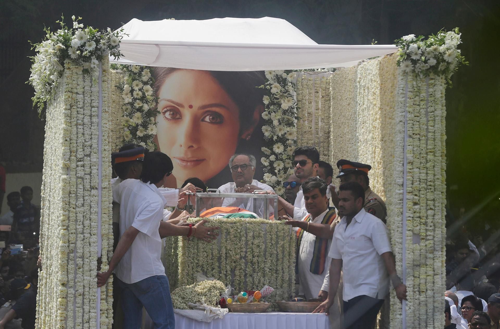 Sridevi's funeral procession in Mumbai in pictures