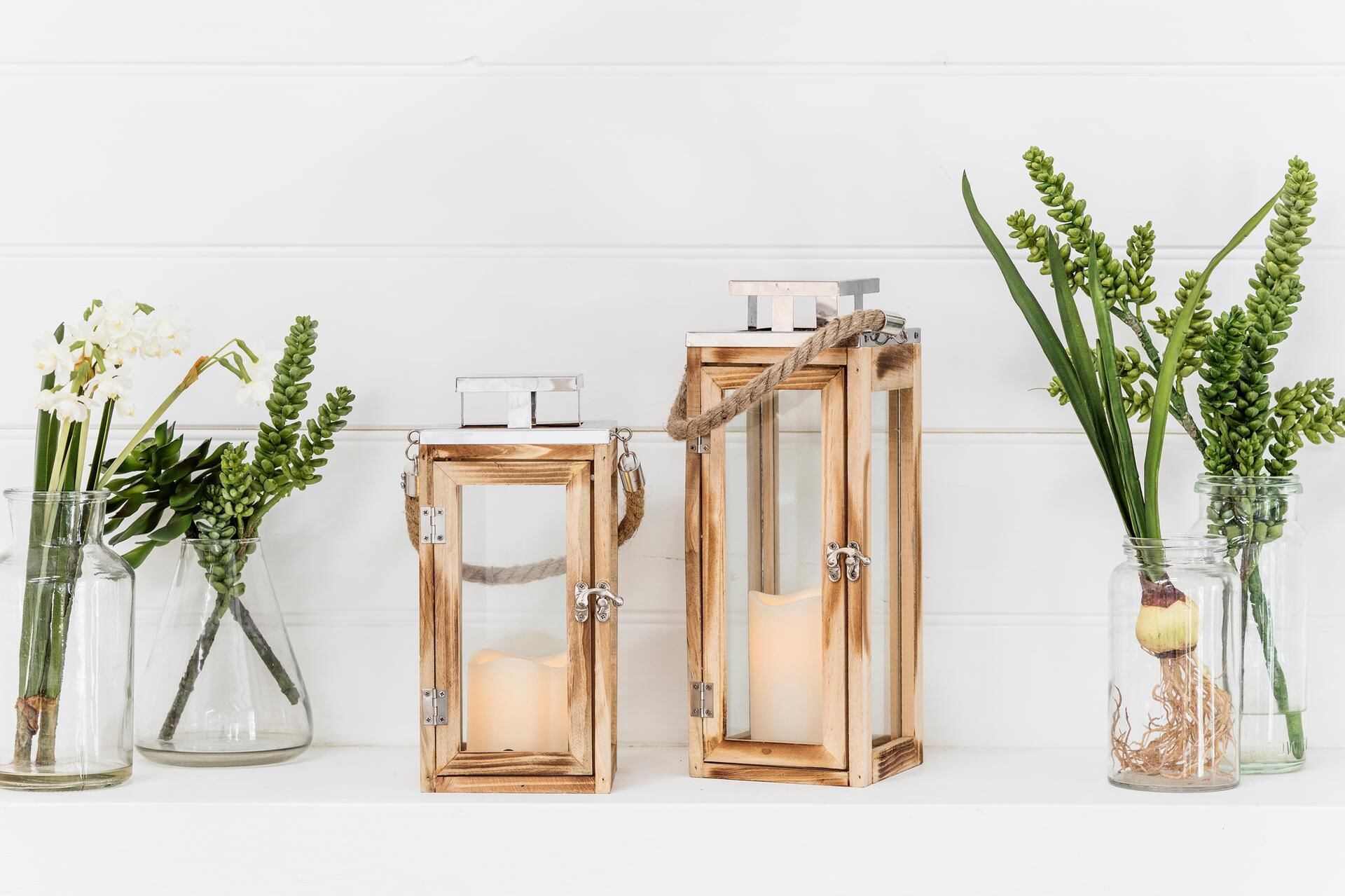 Salcombe Wooden Indoor Lanterns