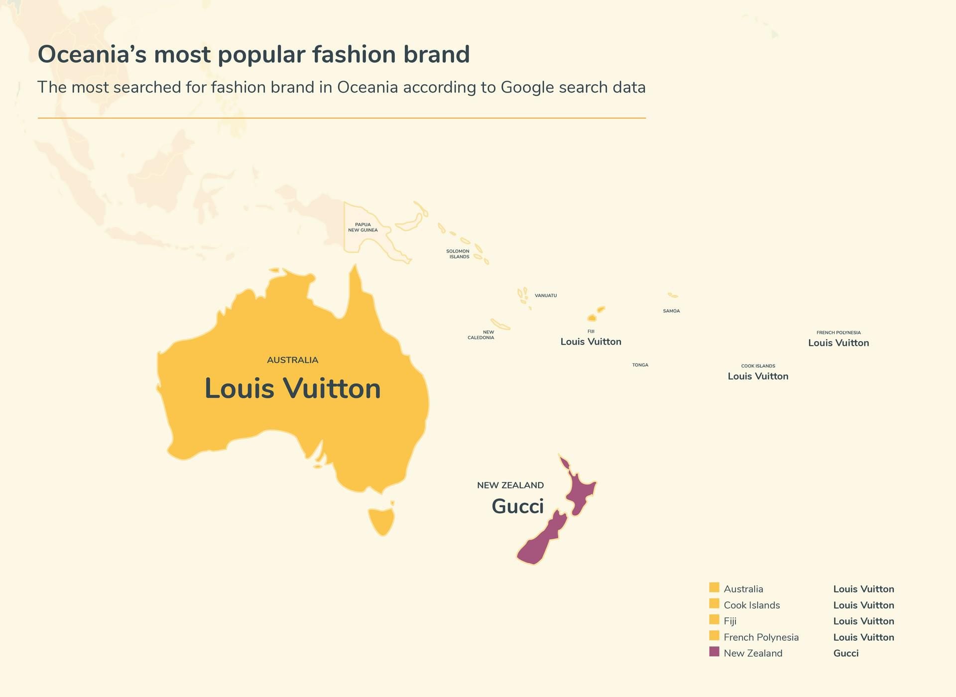 Louis Vuitton most popular fashion brand: Google data