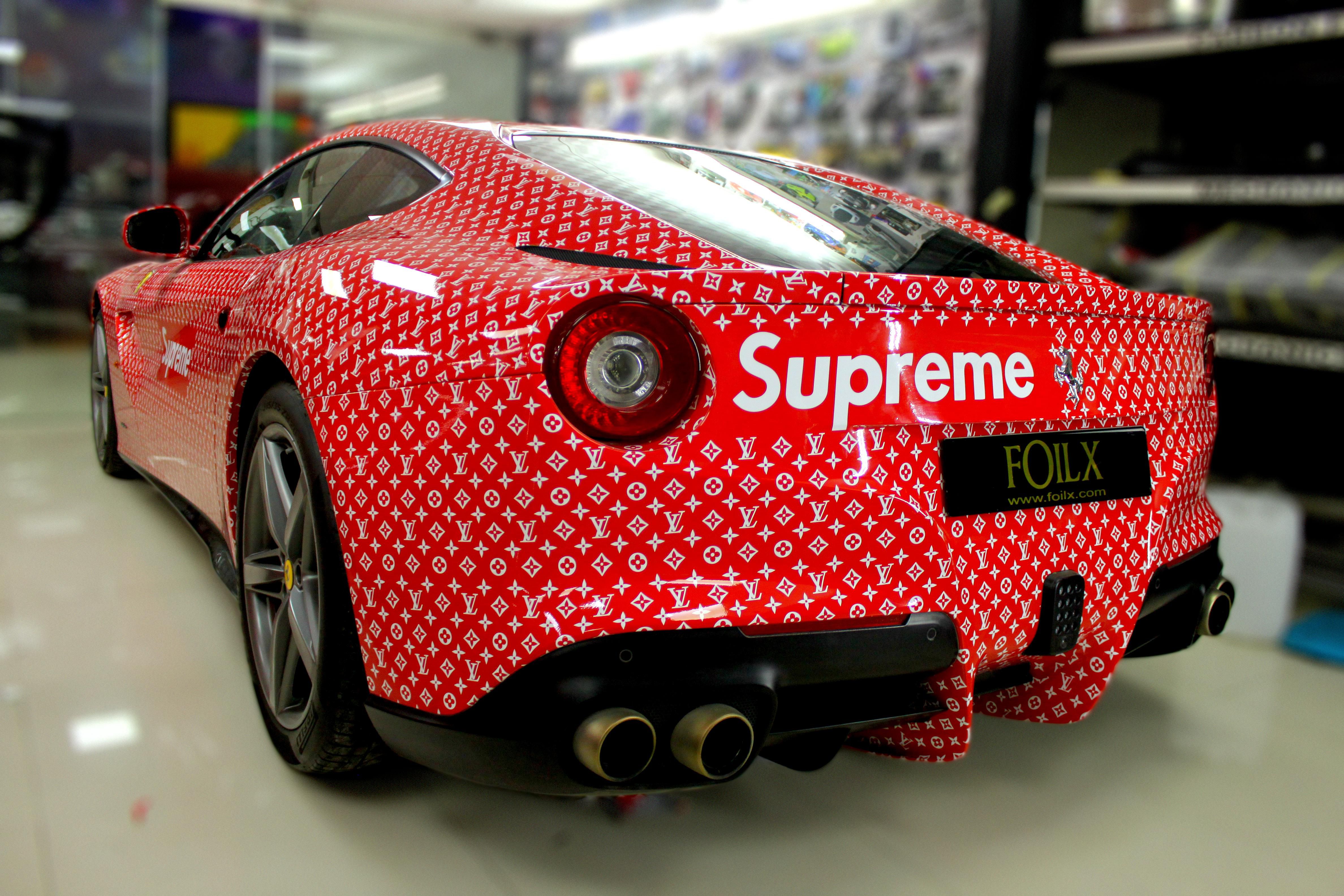 Supreme X Louis Vuitton Car Wrap REVEAL 