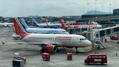 Planes at Mumbai. Pakistan-India tensions have taken a toll on top Indian airlines. AFP