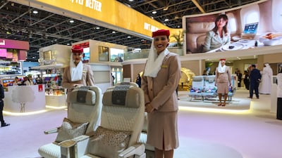 The Emirates stand at Arabian Travel Market 2024. The 2025 event starts on April 28. Victor Besa / The National
